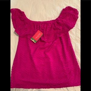 Lilly Pulitzer XS pink off shoulder top